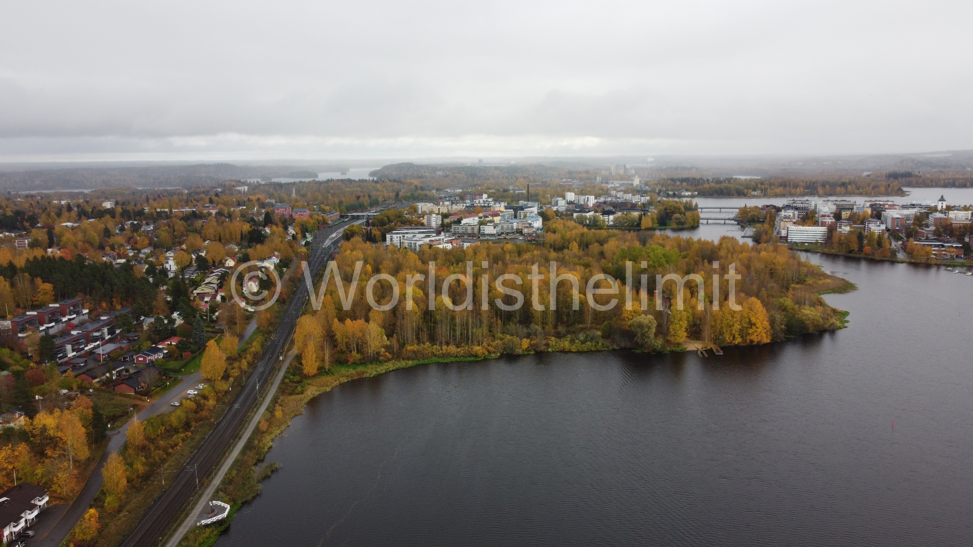 Hämeenlinna cityscape from the sky